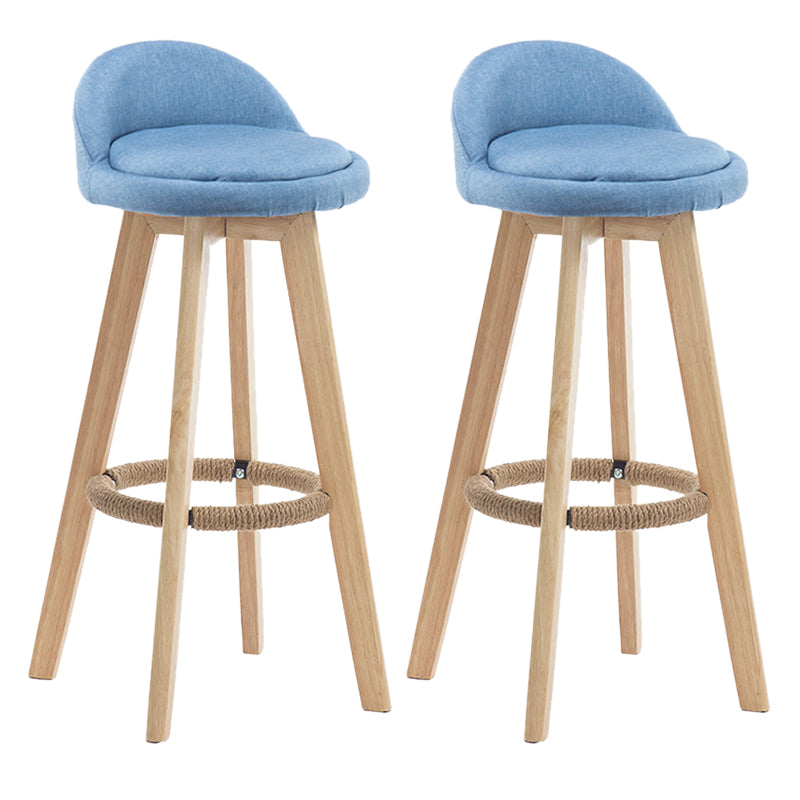 Contemporary Rubberwood Home Stool Footrest Upholstered Bar Stools