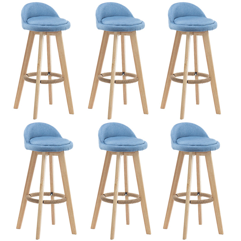 Contemporary Rubberwood Home Stool Footrest Upholstered Bar Stools