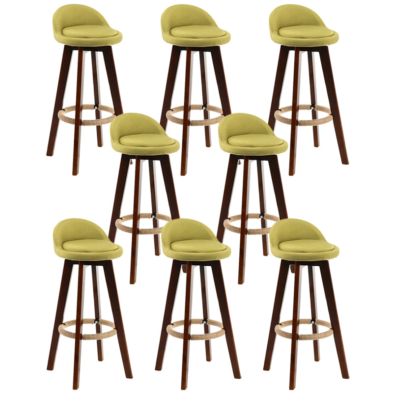 Contemporary Rubberwood Home Stool Footrest Upholstered Bar Stools