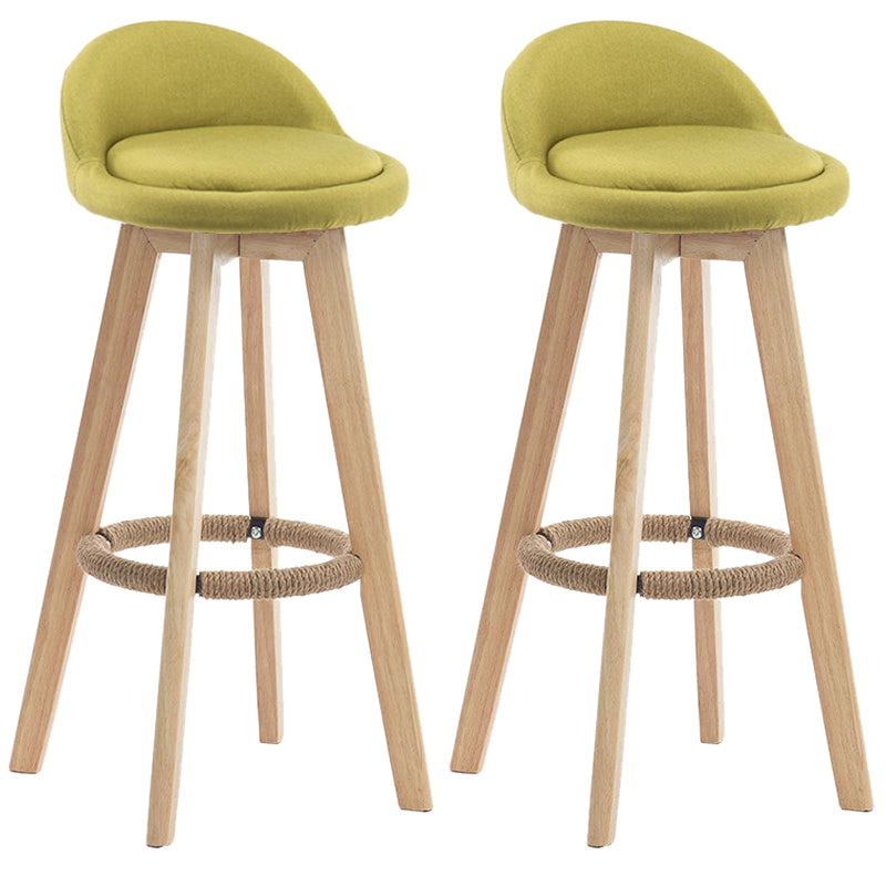 Contemporary Rubberwood Home Stool Footrest Upholstered Bar Stools