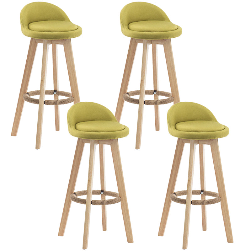Contemporary Rubberwood Home Stool Footrest Upholstered Bar Stools