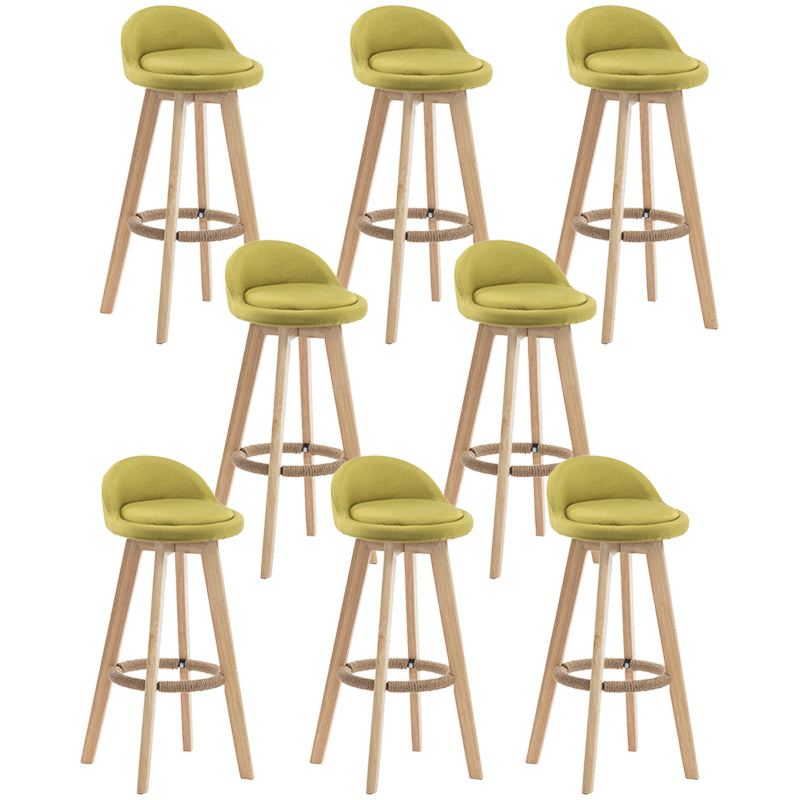 Contemporary Rubberwood Home Stool Footrest Upholstered Bar Stools