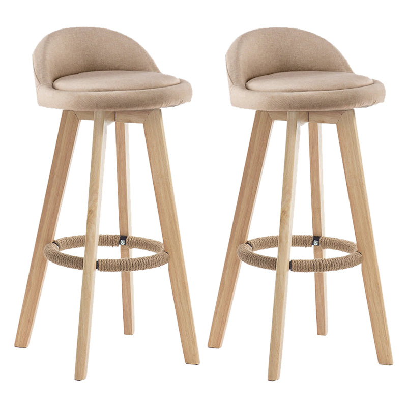 Contemporary Rubberwood Home Stool Footrest Upholstered Bar Stools
