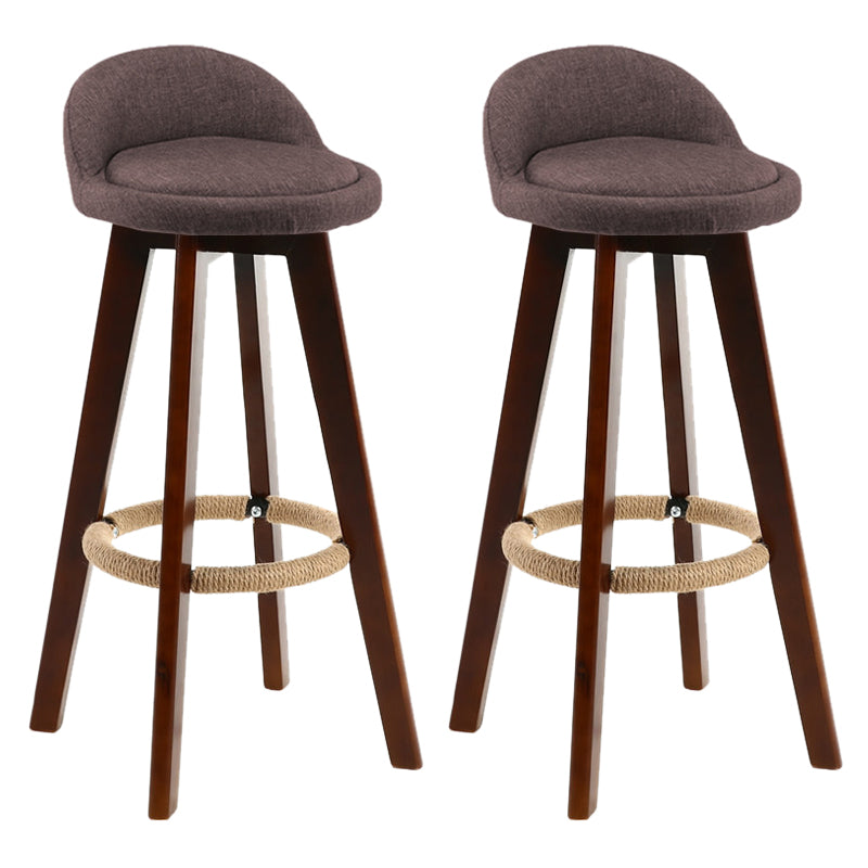 Contemporary Rubberwood Home Stool Footrest Upholstered Bar Stools