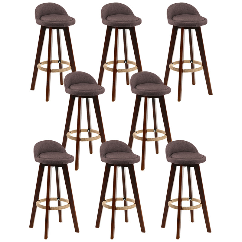 Contemporary Rubberwood Home Stool Footrest Upholstered Bar Stools