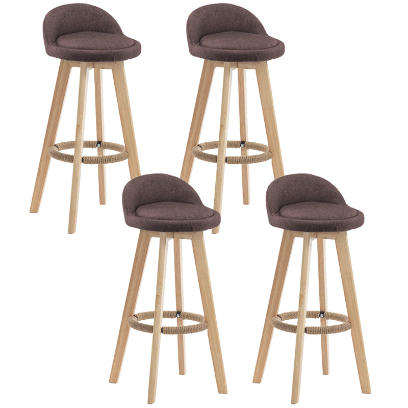 Contemporary Rubberwood Home Stool Footrest Upholstered Bar Stools