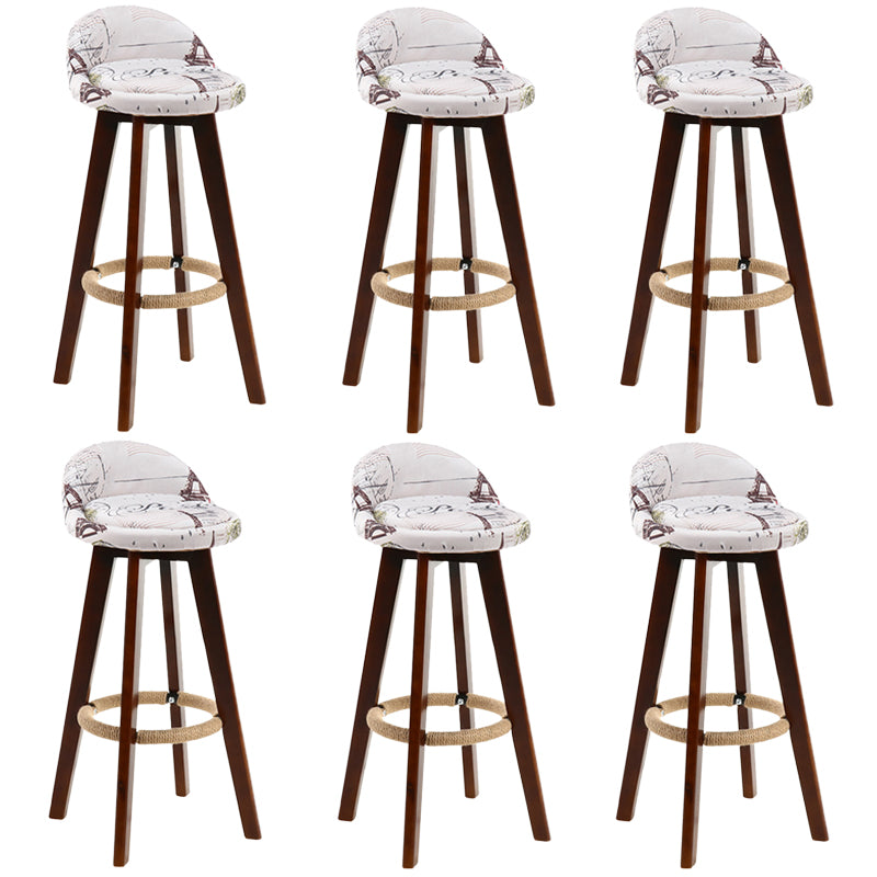 Contemporary Rubberwood Home Stool Footrest Upholstered Bar Stools