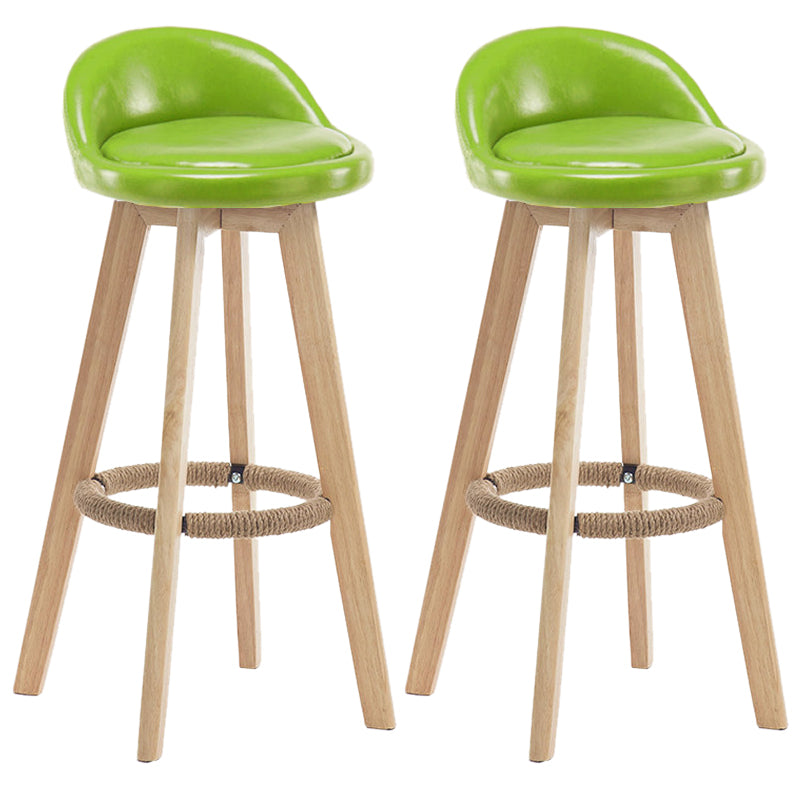 Contemporary Rubberwood Home Stool Footrest Upholstered Bar Stools