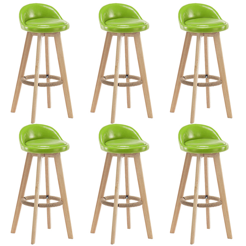Contemporary Rubberwood Home Stool Footrest Upholstered Bar Stools