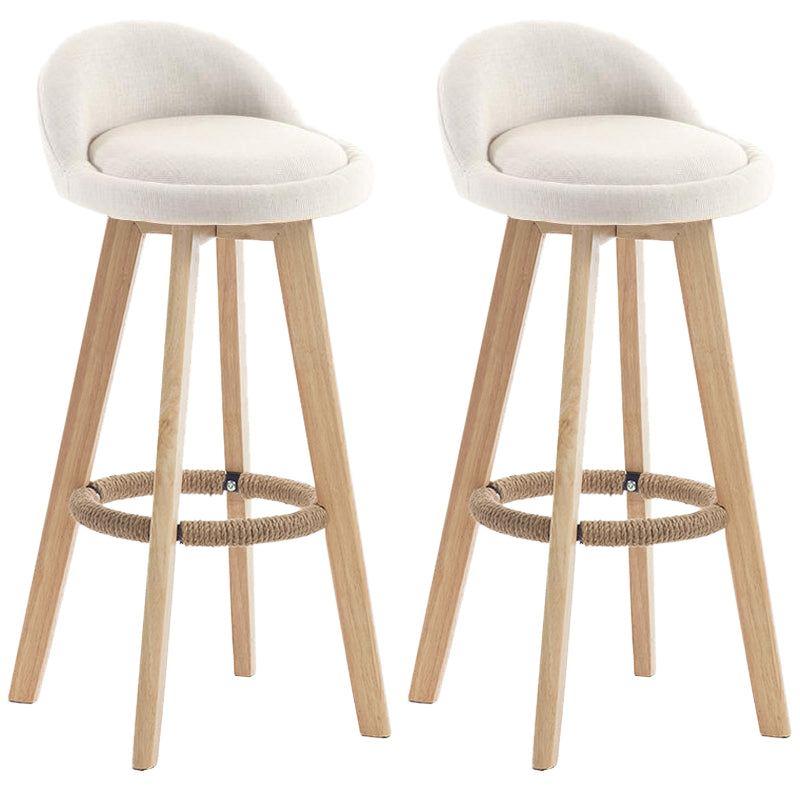 Contemporary Rubberwood Home Stool Footrest Upholstered Bar Stools