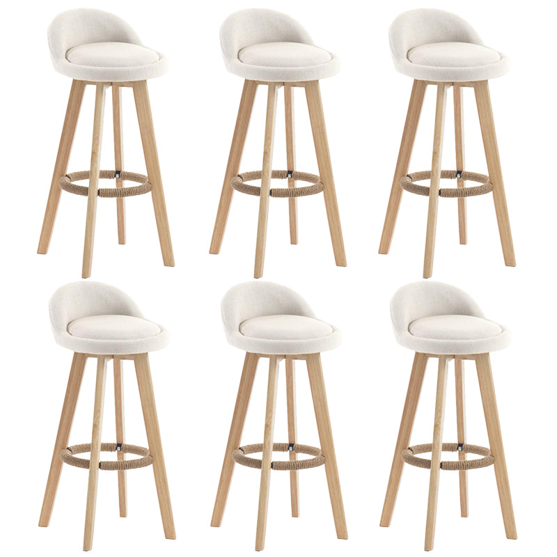 Contemporary Rubberwood Home Stool Footrest Upholstered Bar Stools