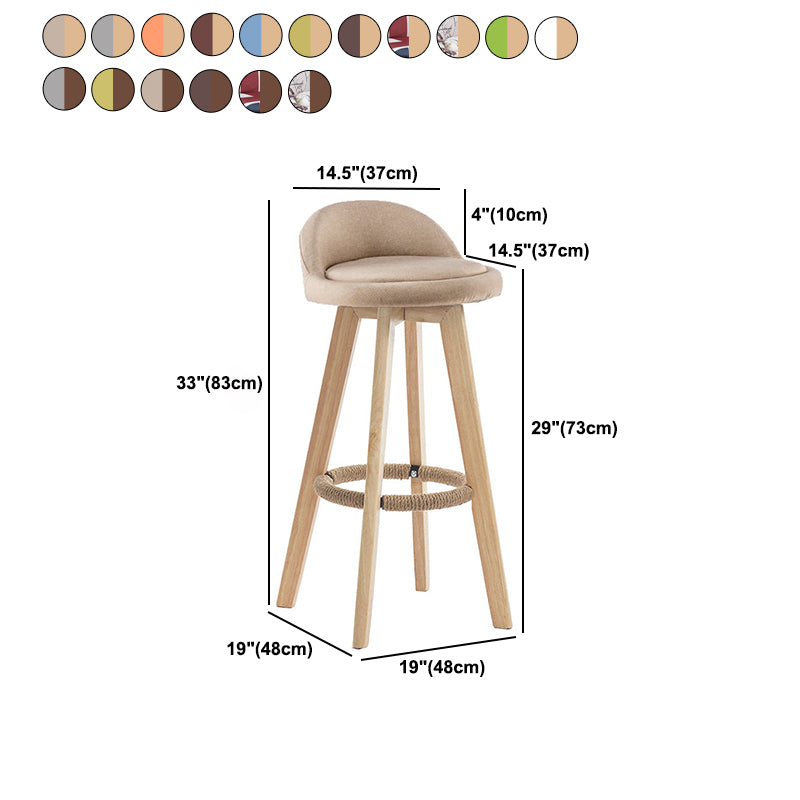 Contemporary Rubberwood Home Stool Footrest Upholstered Bar Stools
