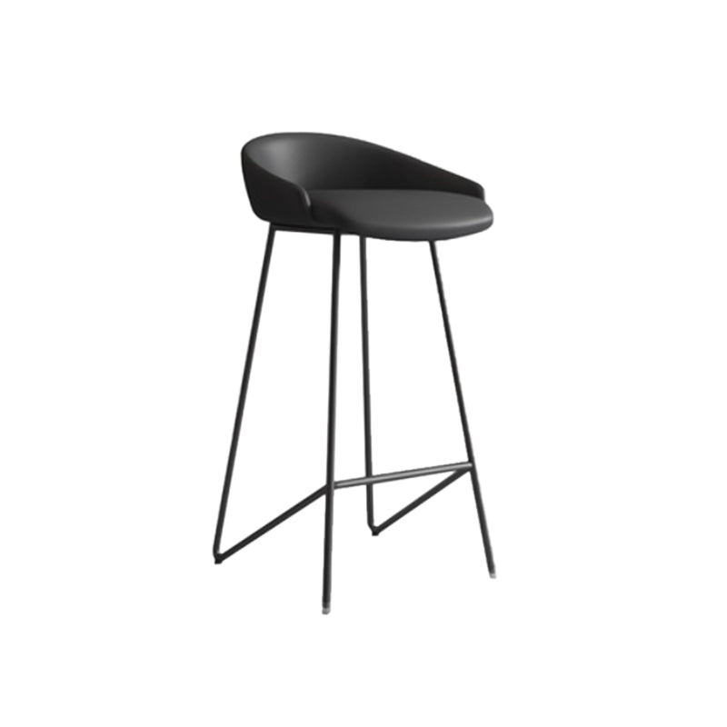 Faux Leather Armless Counter Stool Industrial Low Back Bar Stool