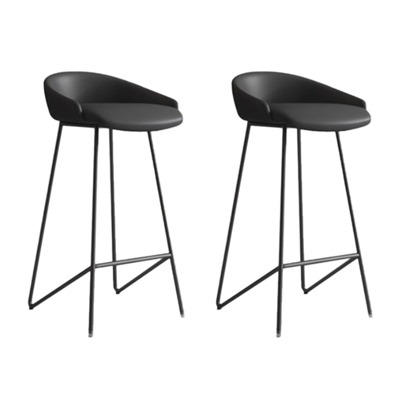Faux Leather Armless Counter Stool Industrial Low Back Bar Stool