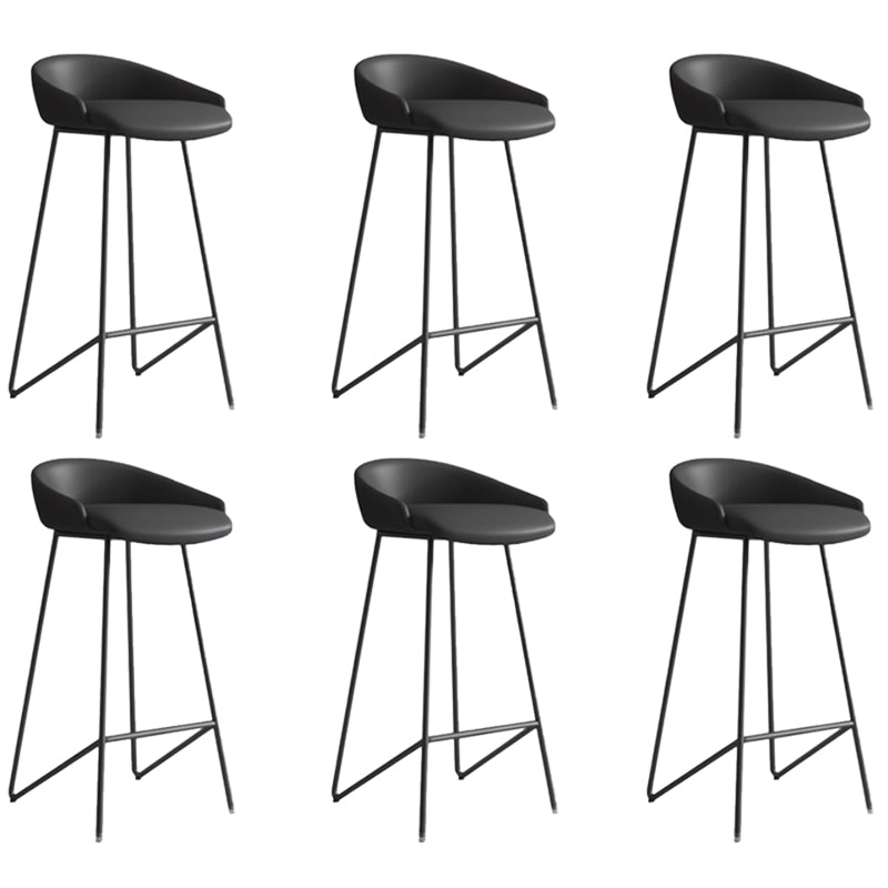 Faux Leather Armless Counter Stool Industrial Low Back Bar Stool