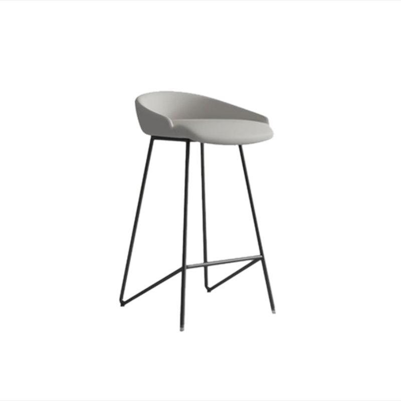 Faux Leather Armless Counter Stool Industrial Low Back Bar Stool