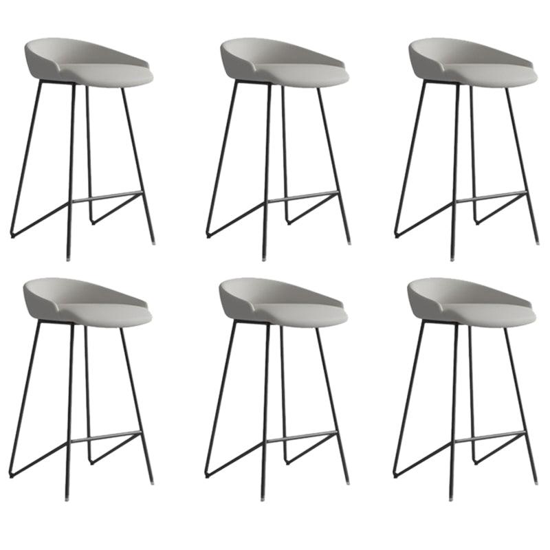 Faux Leather Armless Counter Stool Industrial Low Back Bar Stool