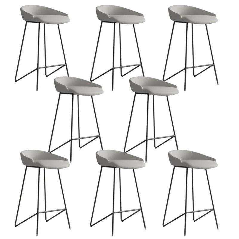 Faux Leather Armless Counter Stool Industrial Low Back Bar Stool