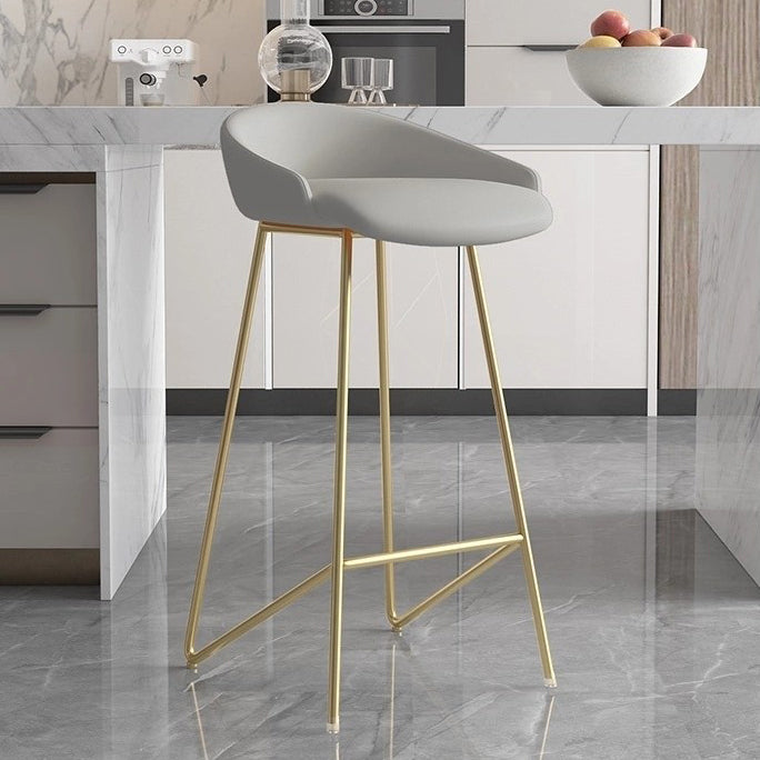 Faux Leather Armless Counter Stool Industrial Low Back Bar Stool