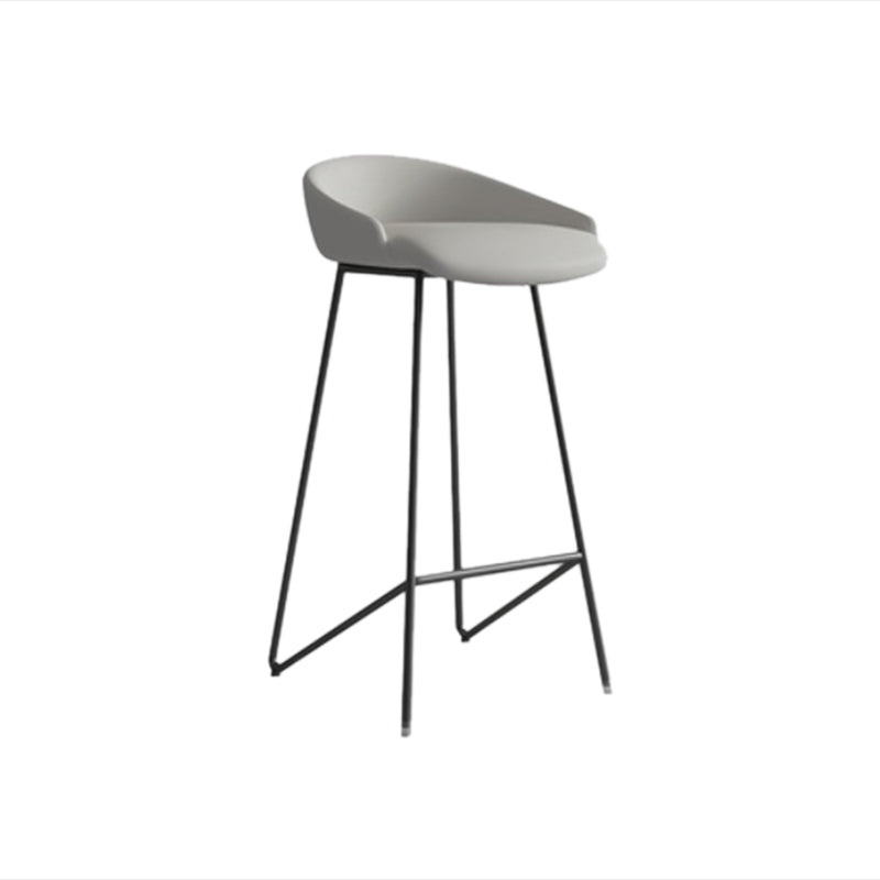 Faux Leather Armless Counter Stool Industrial Low Back Bar Stool