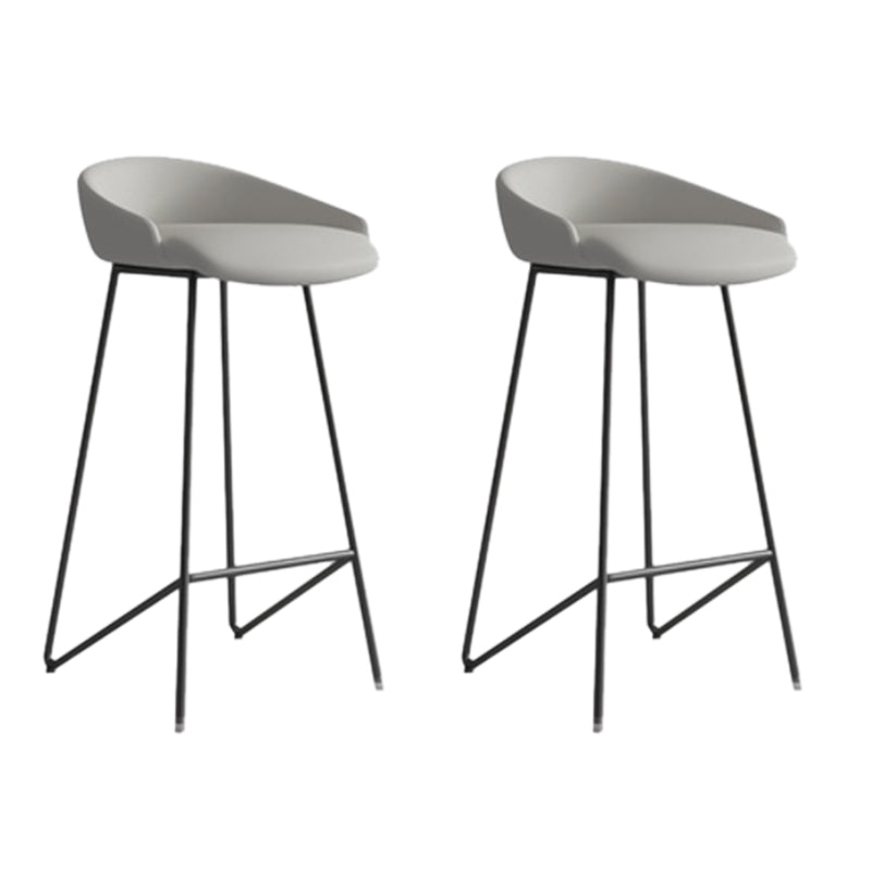 Faux Leather Armless Counter Stool Industrial Low Back Bar Stool