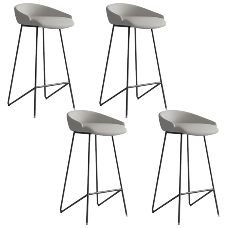 Faux Leather Armless Counter Stool Industrial Low Back Bar Stool