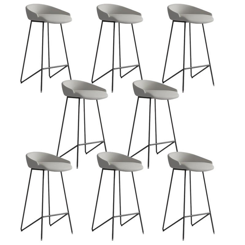 Faux Leather Armless Counter Stool Industrial Low Back Bar Stool