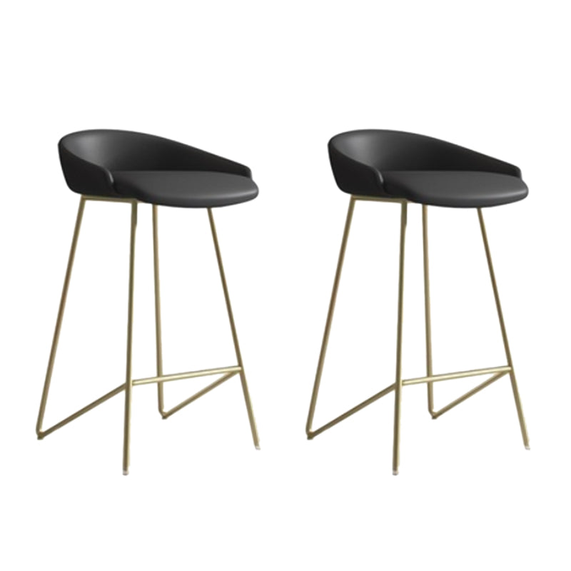 Faux Leather Armless Counter Stool Industrial Low Back Bar Stool