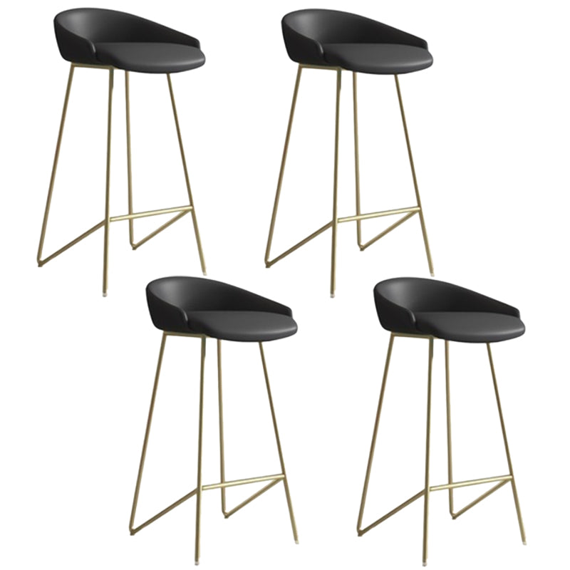Faux Leather Armless Counter Stool Industrial Low Back Bar Stool