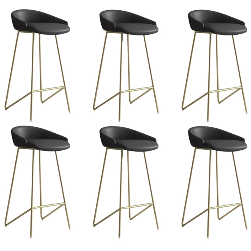 Faux Leather Armless Counter Stool Industrial Low Back Bar Stool