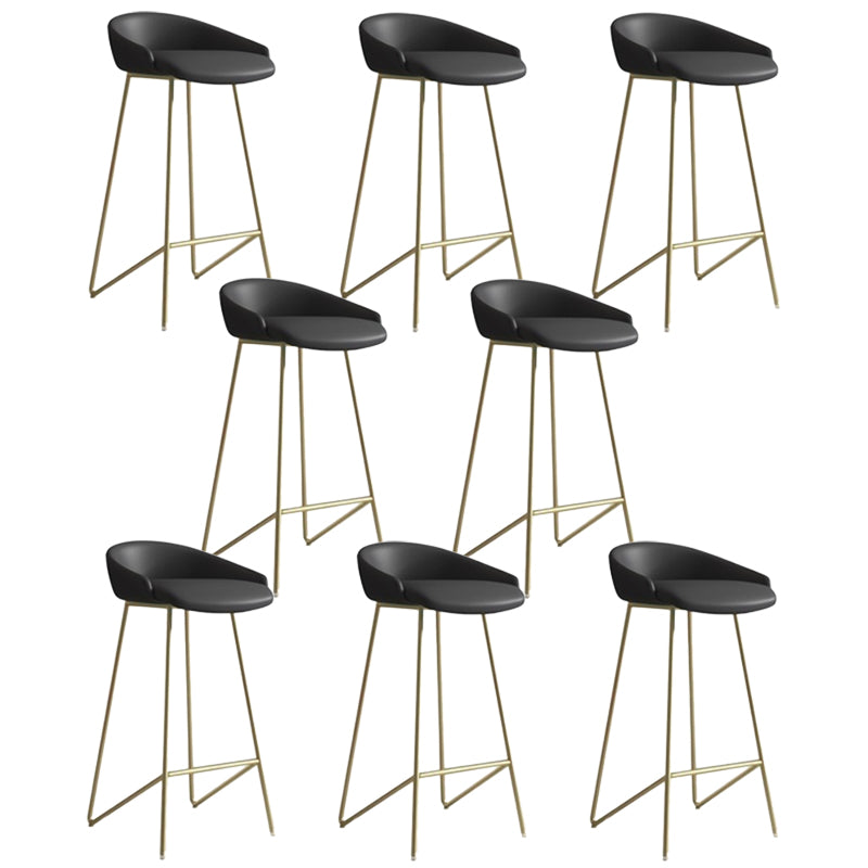 Faux Leather Armless Counter Stool Industrial Low Back Bar Stool