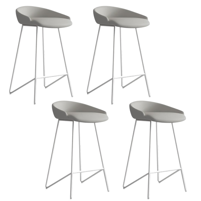 Faux Leather Armless Counter Stool Industrial Low Back Bar Stool