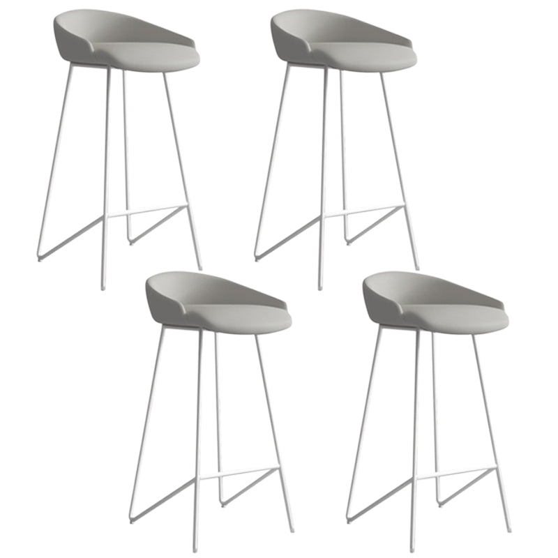 Faux Leather Armless Counter Stool Industrial Low Back Bar Stool