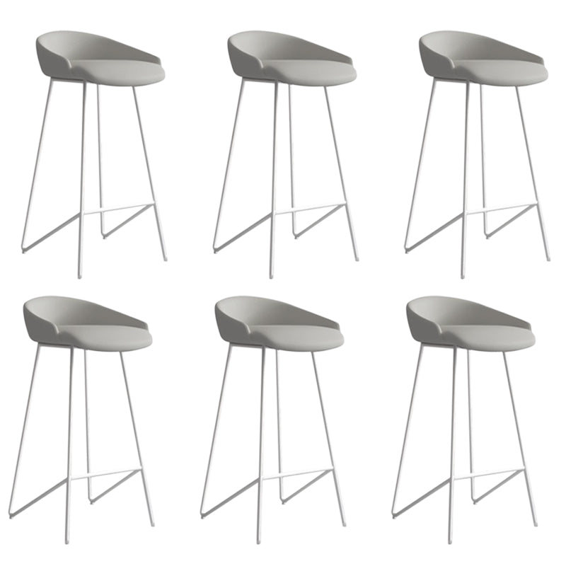 Faux Leather Armless Counter Stool Industrial Low Back Bar Stool