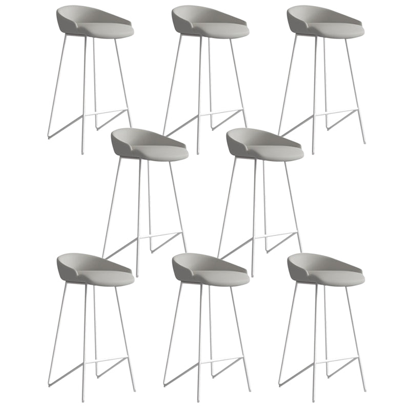 Faux Leather Armless Counter Stool Industrial Low Back Bar Stool