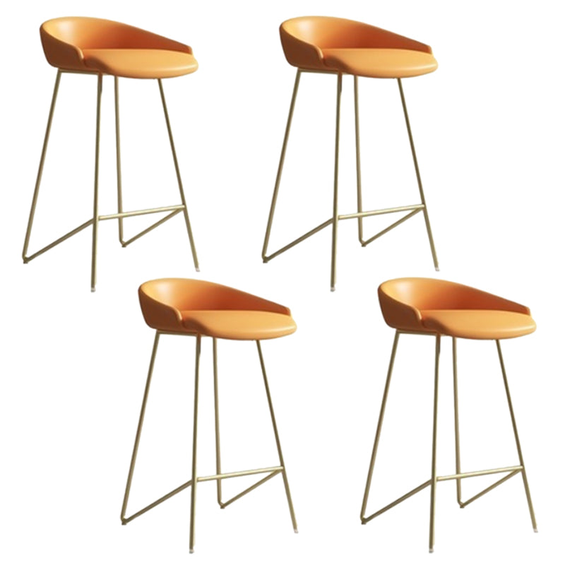Faux Leather Armless Counter Stool Industrial Low Back Bar Stool
