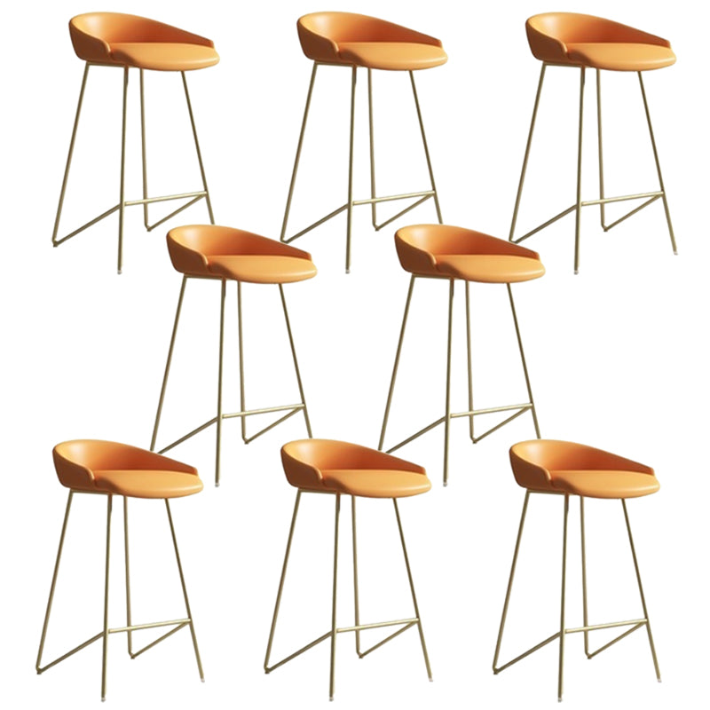 Faux Leather Armless Counter Stool Industrial Low Back Bar Stool