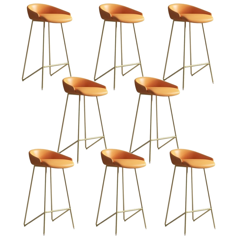 Faux Leather Armless Counter Stool Industrial Low Back Bar Stool