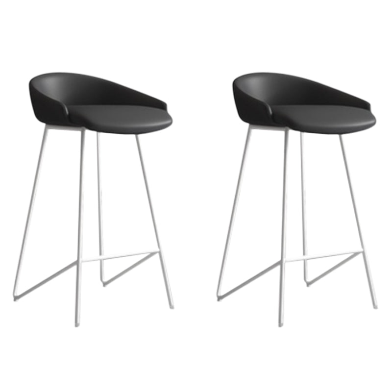 Faux Leather Armless Counter Stool Industrial Low Back Bar Stool