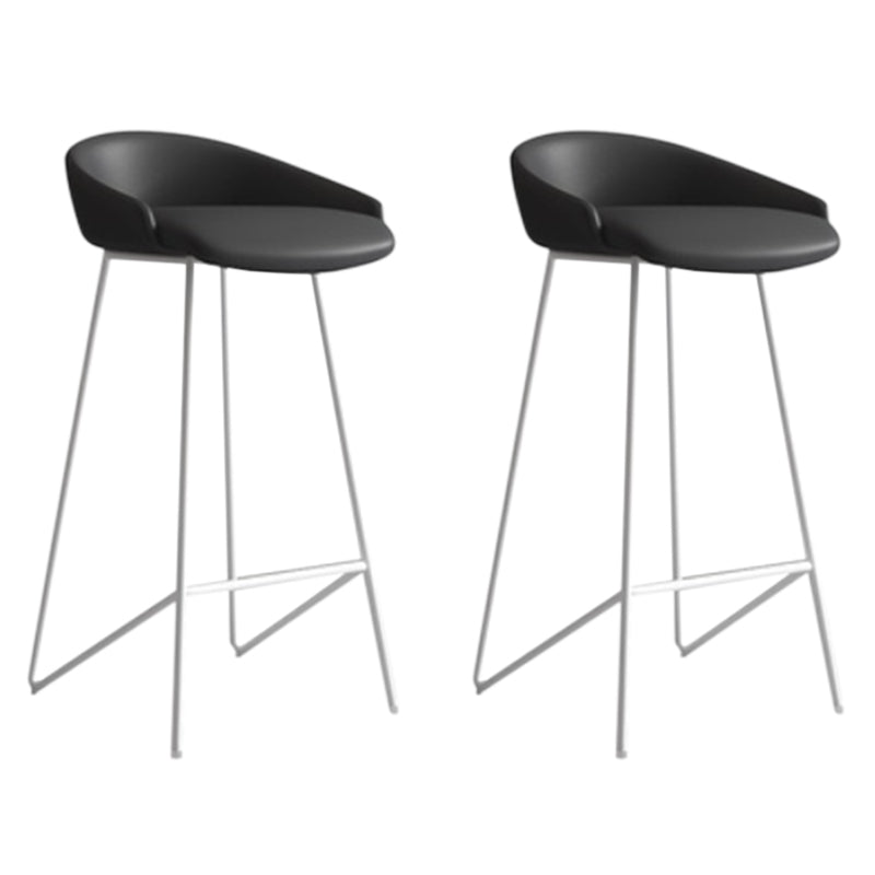 Faux Leather Armless Counter Stool Industrial Low Back Bar Stool