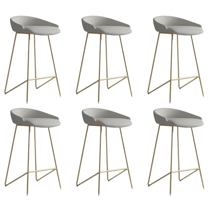 Faux Leather Armless Counter Stool Industrial Low Back Bar Stool