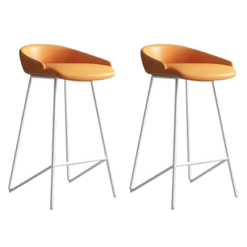 Faux Leather Armless Counter Stool Industrial Low Back Bar Stool