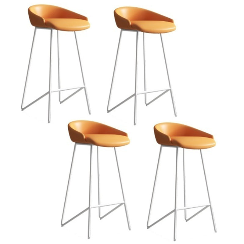 Faux Leather Armless Counter Stool Industrial Low Back Bar Stool