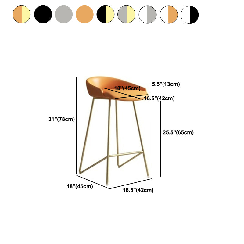 Faux Leather Armless Counter Stool Industrial Low Back Bar Stool