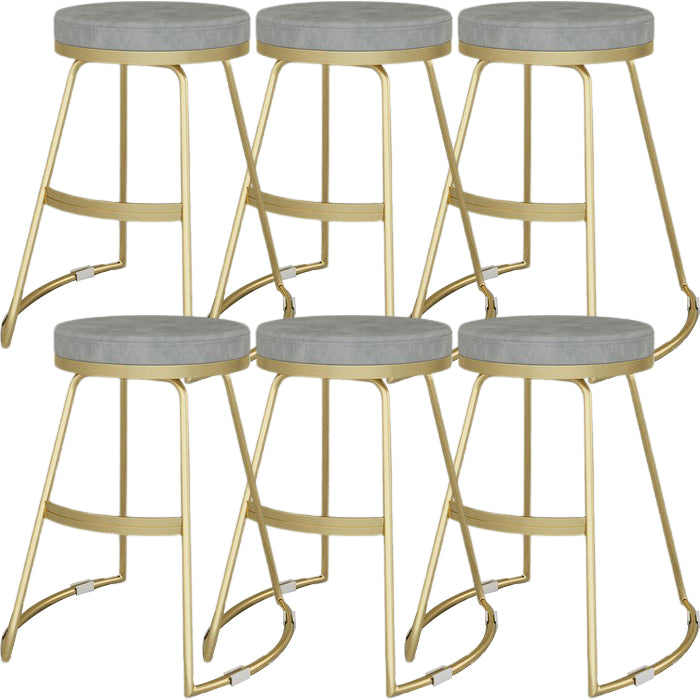Glam Metal Barstool Fabric Counter Stool with Gold Base in Matte Finish