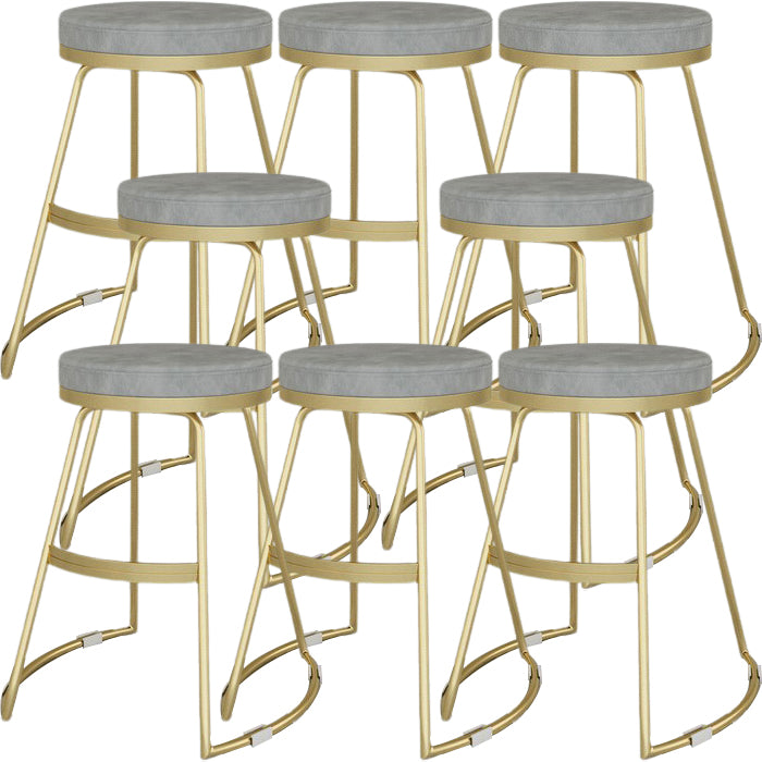Glam Metal Barstool Fabric Counter Stool with Gold Base in Matte Finish