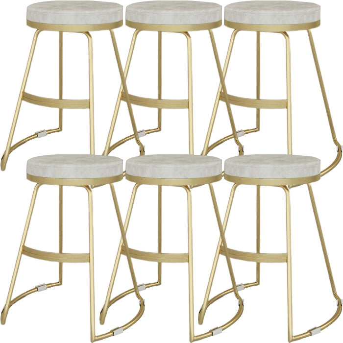 Glam Metal Barstool Fabric Counter Stool with Gold Base in Matte Finish