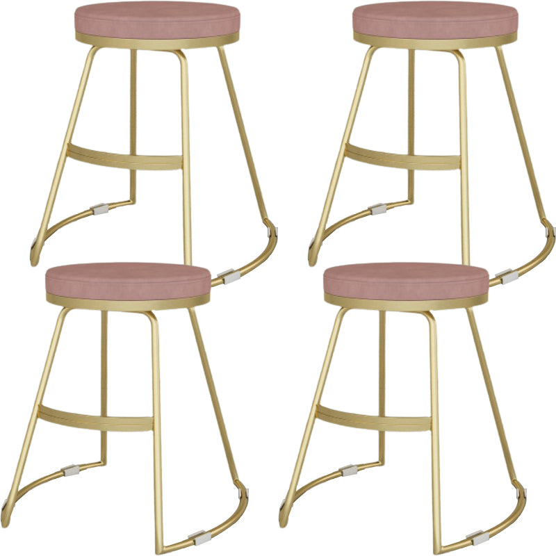 Glam Metal Barstool Fabric Counter Stool with Gold Base in Matte Finish