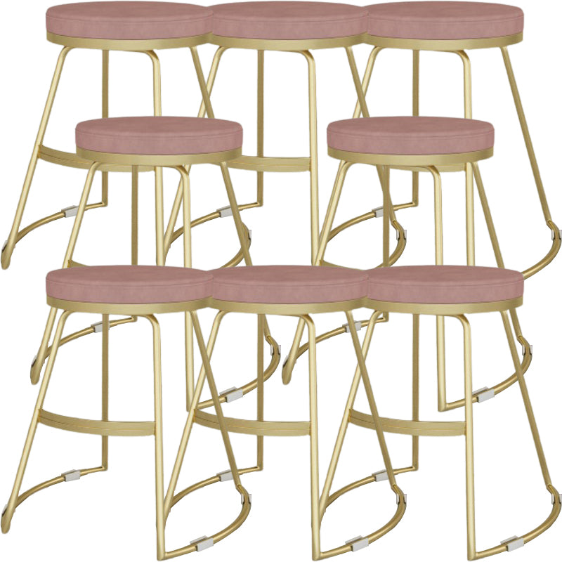 Glam Metal Barstool Fabric Counter Stool with Gold Base in Matte Finish