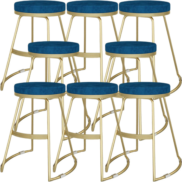 Glam Metal Barstool Fabric Counter Stool with Gold Base in Matte Finish